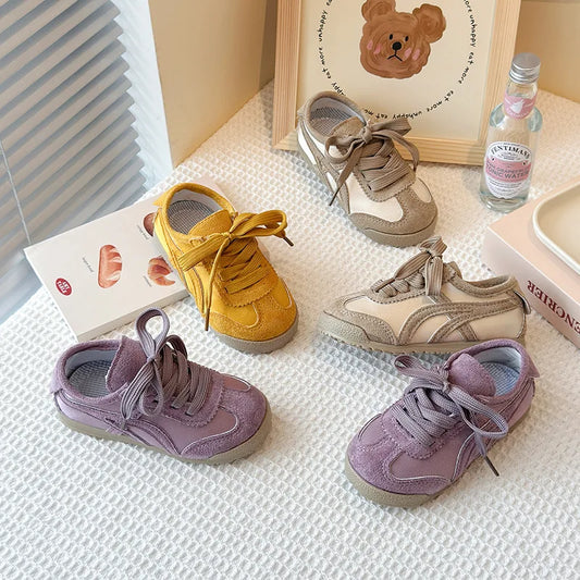 Children's Soft Soled Shoes Summer Spring and Autumn New Korean Version Girls' Retro Sports Shoes Boys' Flat Bottom