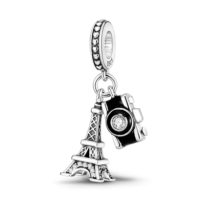 Charms Bead 925 Sterling Silver Pink Butterfly Luminous Firefly Dangle