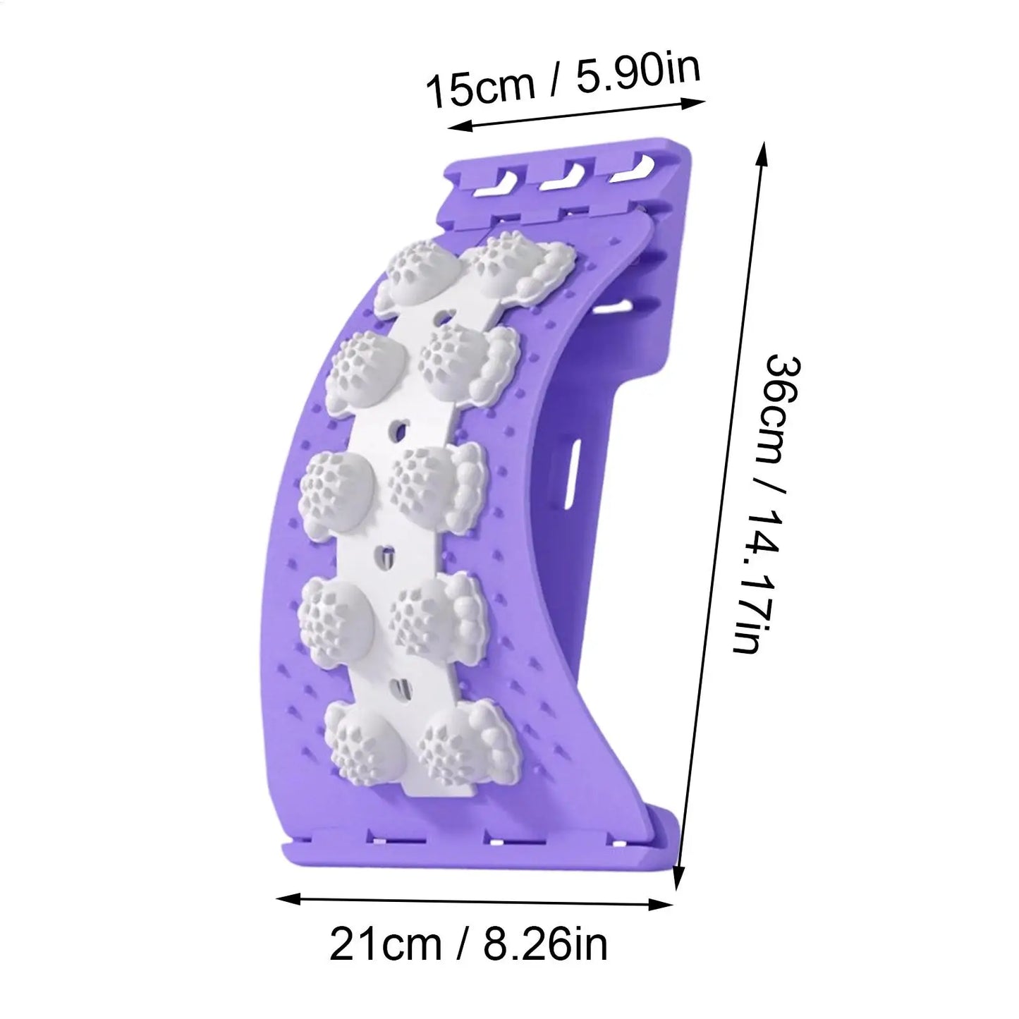 Yoga back stretcher Lumbar spine relaxation device Cracker Board Massager with 4-Level Adjustable Back Stretcher for Home Gym