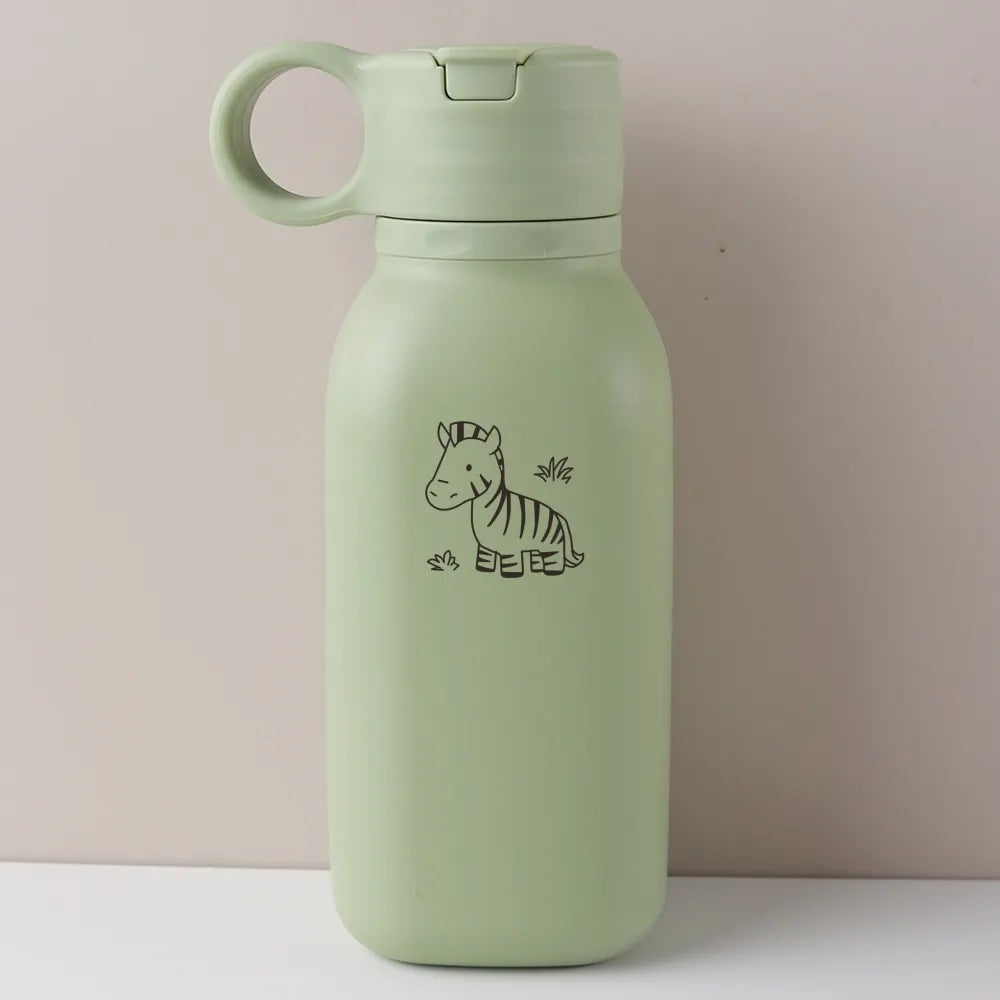 450ml Custom Name Silicone Straw Cup, Personalized Cartoon Pattern