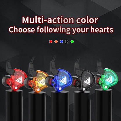 QKZ AK6 Copper Driver HiFi Wired Earphone 3.5MM Race Sport Headphone Bass Stereo Headset Music Earbuds In Ear With Mic,Gifts for Men,Christmas Gifts
