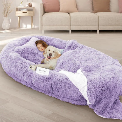 Human Dog Bed, 71''x45''x12'' Size Fits Adult and Pet Washable Giant People Bed 10 CM Thick Memory Foam Large Oversize, Custom