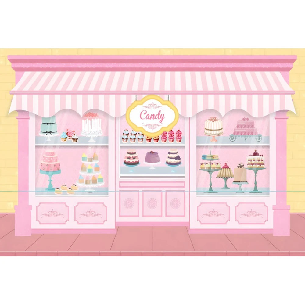 Candy Bar Baby Shower Birthday Backdrop Ice Cream Car Donuts Lollipop Party Photo Background Cake Table Decor Photography Props