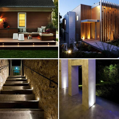 QITU LED Outdoor Garden Lights Waterproof Ground Spot 12V 24V RGB Recessed Exterior Floor Terrace Deck Driveway Lawn Lamp IP68