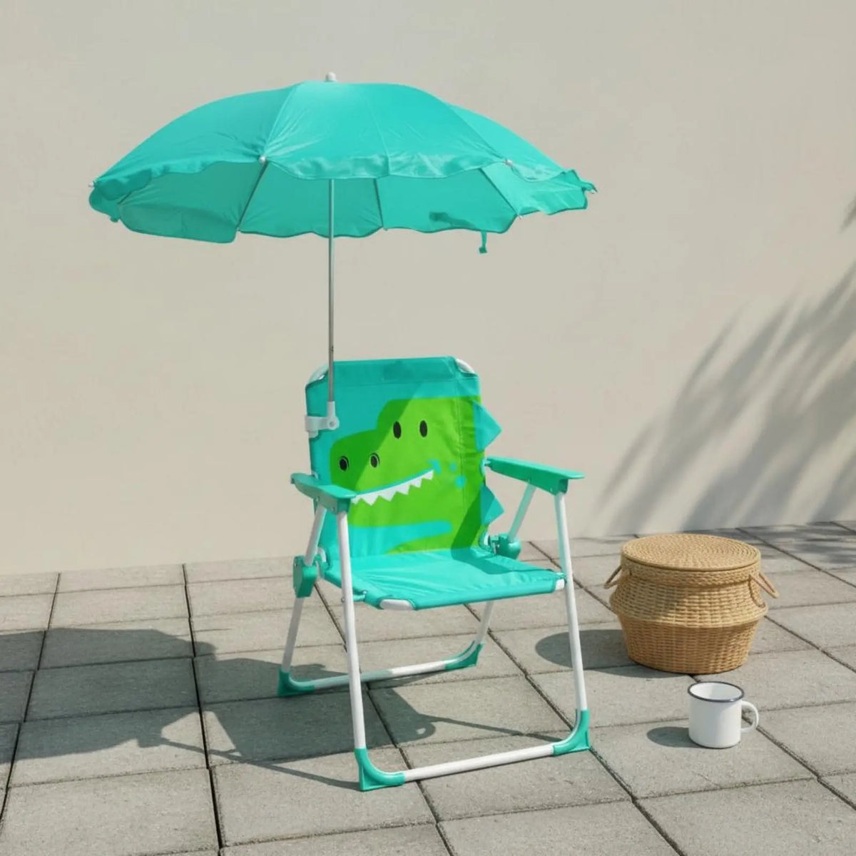 Kids Beach Chair with Umbrella Lightweight Children's Folding Chair with Sunshade for Infants, Outdoor