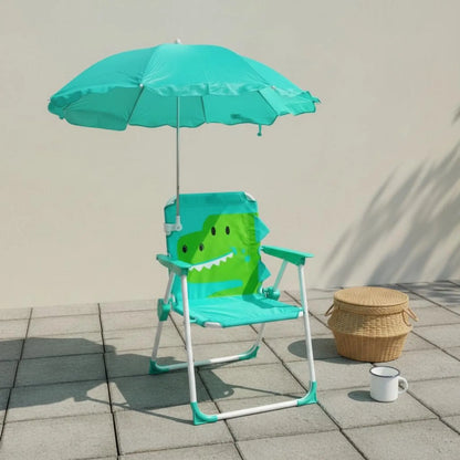 Kids Beach Chair with Umbrella Lightweight Children's Folding Chair with Sunshade for Infants, Outdoor