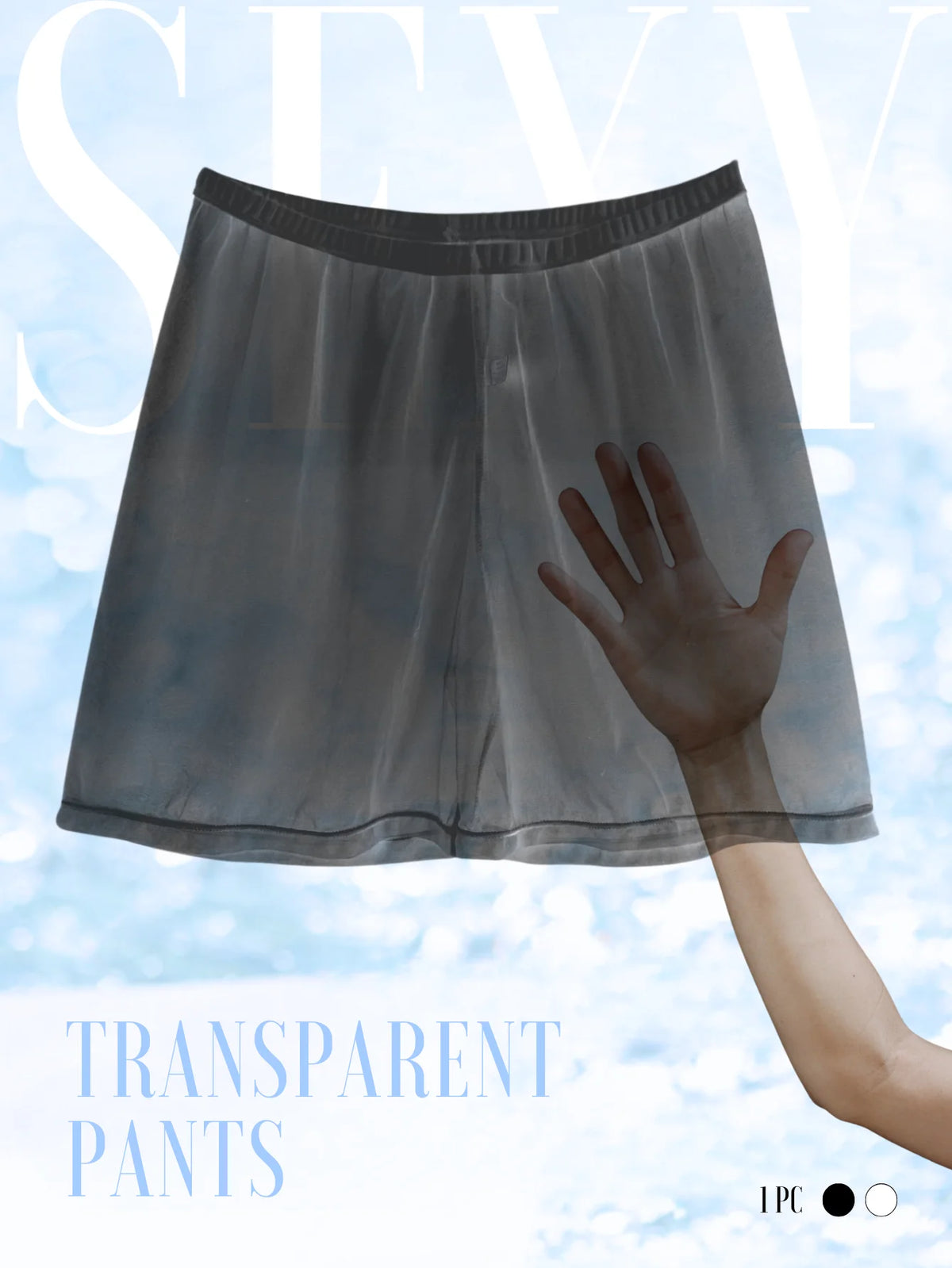 1Pc Sexy Sheer Mesh Men Underwear Fashionable Soft Transparent Home Loose Fit Boxing Pants Sleep Shorts Sleepwear Pajama Pants
