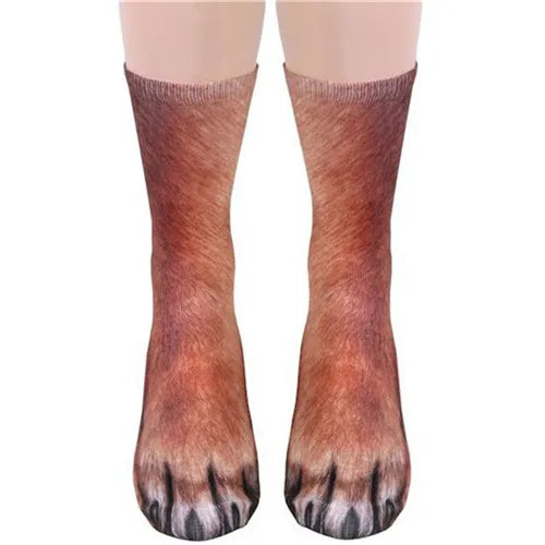 Unisex Funny Print Animal Paw Sole Socks Kawaii Cute Casual Happy Fashion Tube Sokken For Men Women Novelty Gift Dropship