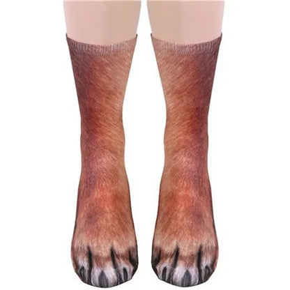 Unisex Funny Print Animal Paw Sole Socks Kawaii Cute Casual Happy Fashion Tube Sokken For Men Women Novelty Gift Dropship