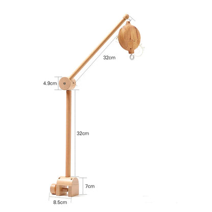 Revolving Music Box For Newborns Baby Crib Imitation Wood Color Hanging Rattle Baby Soothing Musical Toys 0-12 Months Baby Gift