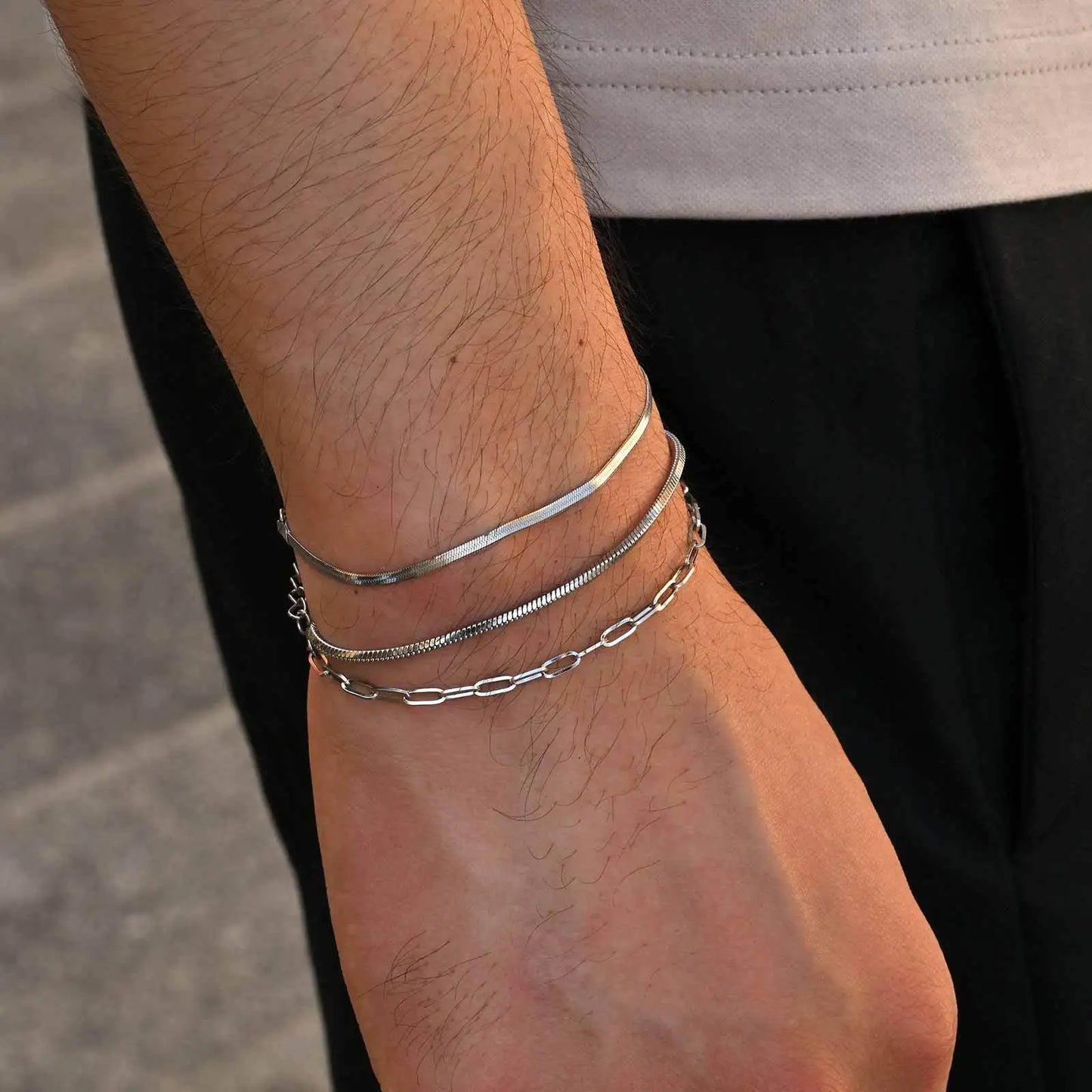 1/2/3pcs Chain Bracelet for Men Women,Stainless Steel Twisted Rope Cuban Chain Wristband,Hip Hop Minimalist Jewelry Gift