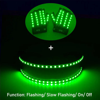 1set Luminous Glowing Glasses and Gloves Remote Control LED Glasses&Gloves Carnival Party Performance Props Festival Supplies