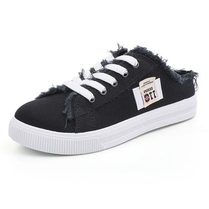 2024 Spring Summer Women Canvas Sneaker Low Top Denim Sneakers Ladies Lace-Up Flat Canvas Board Shoes Female Sapatos Femininos