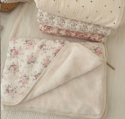 Muslin Baby Blanket Newborn Infant Swaddles Wrap Blankets Winter Fleece Thermal Crib Stroller Sleep Cover Soft Throw Blankets