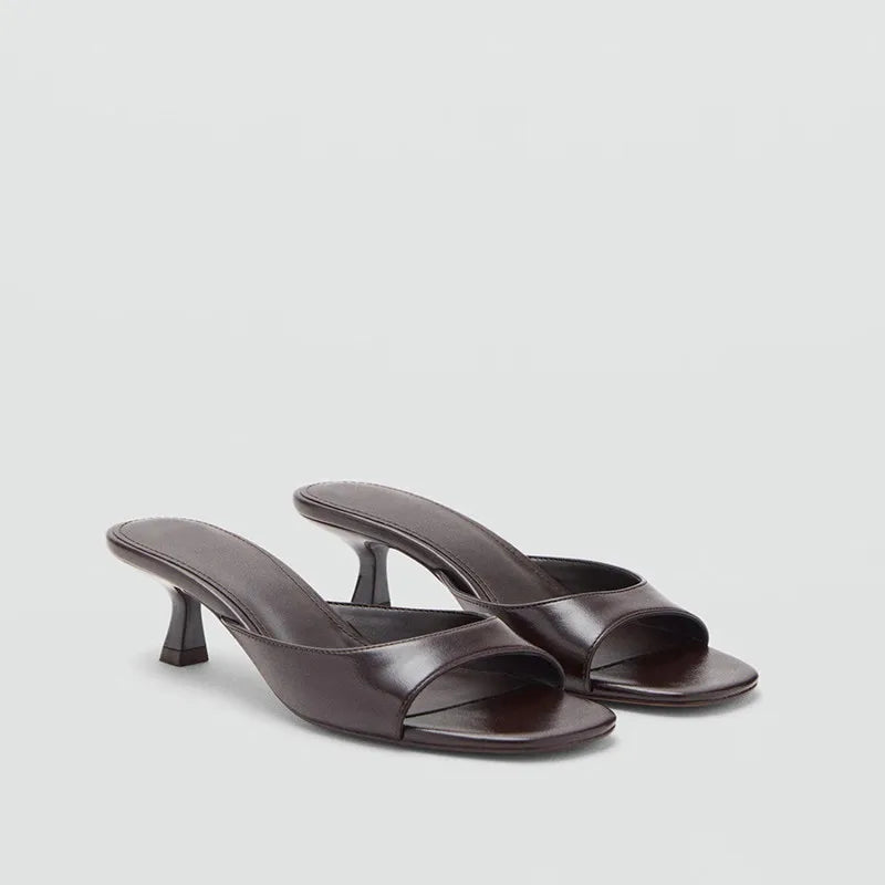 *Fashionable Sexy and Comfortable Casual Slippers for Women Summer New Hot Selling Square Toe Elegant High-heeled Slippers