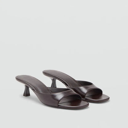 *Fashionable Sexy and Comfortable Casual Slippers for Women Summer New Hot Selling Square Toe Elegant High-heeled Slippers