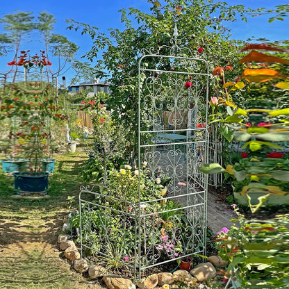 2Tier Clematis Rose Climbing Pergola Outdoor Fence Wrought Iron Plant Support Frame Outdoor Cucumber Climbing Frame