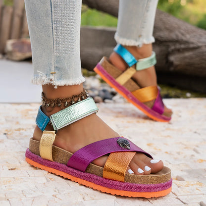 Women Sandals Outdoor Breathable Casual Flat Shoes Women Plus Size Sandals Comfortable 2026 Summer Sandals Sandalias De Mujer
