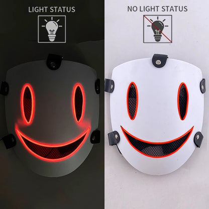 Anime High Rise Invasion Sniper LED Light up Mask Japanese Killer Japanese White Masks Carnival  Halloween Party Costume Props