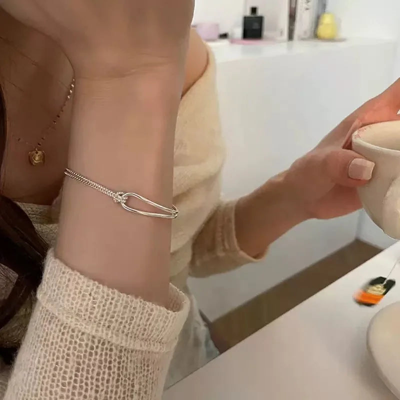 925 Sterling Silver Bracelet, Light Luxury, Minimalist Design