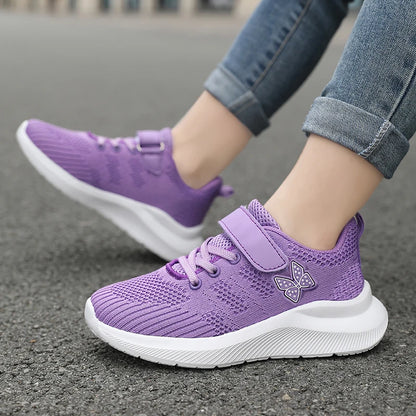 Children's sports shoes, girls' breathable leisure shoes, outdoor sports shoes, mesh surface anti slip fashionable running shoes