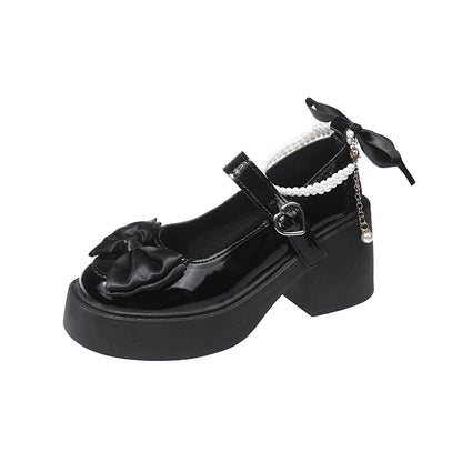 2026 Lolita Shoes Black Super High Heels Mary Jane Shoes Women Chunky Platform Pumps Woman Ankle Buckle Party Shoes