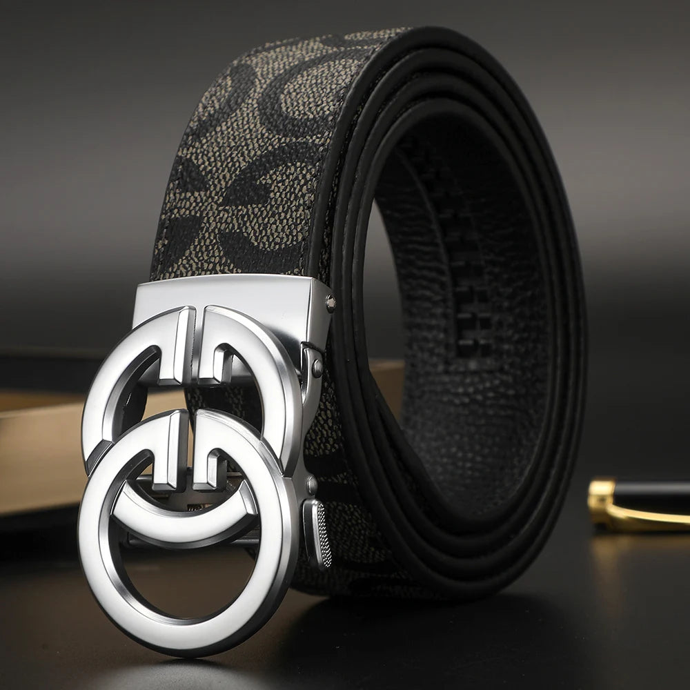 2024 New business Male Famous Style Metal Automatic Buckle Luxury Brand Women Belt Genuine Leather Belts for Men Strap jeans