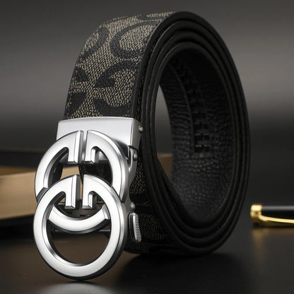 2024 New business Male Famous Style Metal Automatic Buckle Luxury Brand Women Belt Genuine Leather Belts for Men Strap jeans