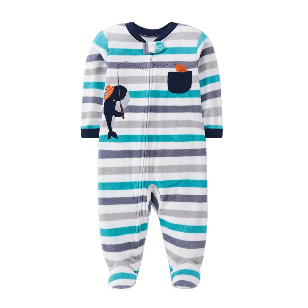 Newborn Baby Boy Girl Rompers Clothes Winter Pajamas Zipper Fleece Fall Infants Outfit Animal Jumpsuit Clothing 0 -12 Months New