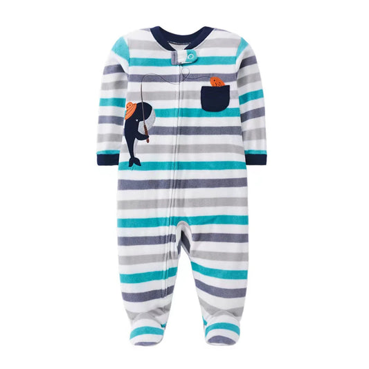 Newborn Baby Boy Girl Rompers Clothes Winter Pajamas Zipper Fleece Fall Infants Outfit Animal Jumpsuit Clothing 0 -12 Months New