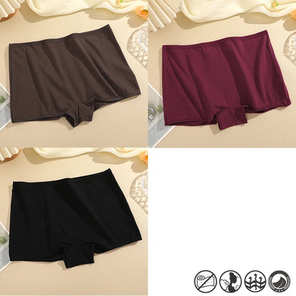 FINETOO 3PCS/SET Women's Cotton Panties Seamless Sports Boxers Underwear Female Solid Color Briefs Cozy Intimate Underpants Soft