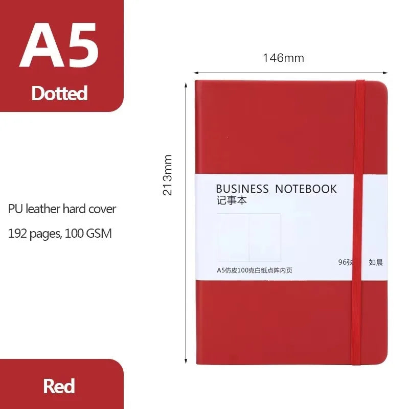 A5 Hard Cover Business Elastic Notepad Dot Grid Pages Korean Stationery Back To School Notebooks and Journals Office Stationery