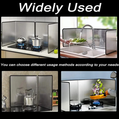 Splatter Guard,Foldable Stainless Steel Oil Splatter Screens for Frying,Oil Splash Insulation Board,Nonstick Oil Splatter Guard