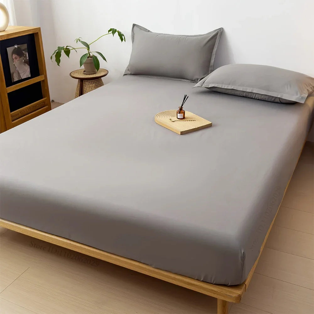 Throw Waterproof Mattress Cover Bed Fitted Sheet Mattress Bedspread Protector Pads Single/Double/King/Queen Full Size Gray/White