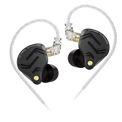 KZ ZS12 PRO X in Ear Monitor IEM Headphones 1DD 5BA Hybrid Wired Gaming Earbuds HiFi Earphones with 2PIN Cable Tunable Full Metal IEM