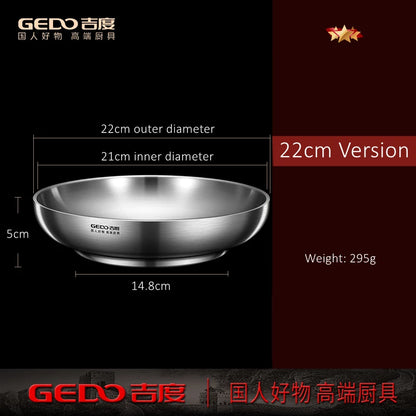 Ultra Thick 304 Stainless Steel Banquet Plate LFGB Certification Heat Insulation Dinner Dish Fall Resistant Baby Tableware