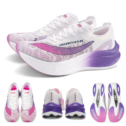 IRUNSVAN Nylon Carbon Plate Professional Marathon Running Shoes for Man Lightweight Cushioning Training Outdoor Sneakers Women