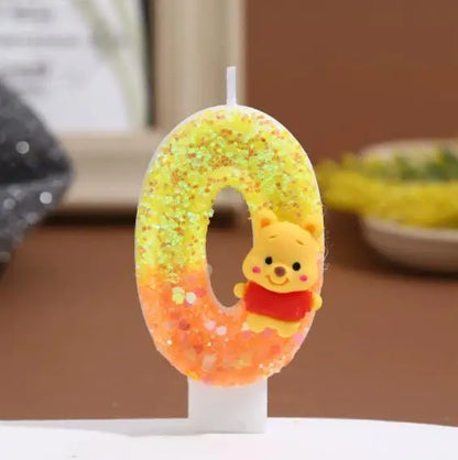 Anime 0-9 Number Candle Cute Winnie the Pooh Candle Cartoon Character Children Party Cake Plug-in Birthday Cake Decoration Gifts