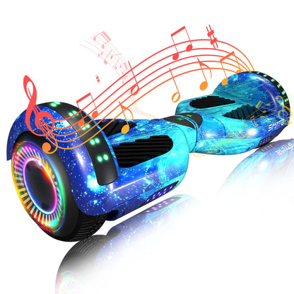 SIMATE P6 Hoverboard, 6.5" Self Balancing Scooter, All Terrain Hover Boards with Bluetooth, APP Control and LED Lights for Kids Adults
