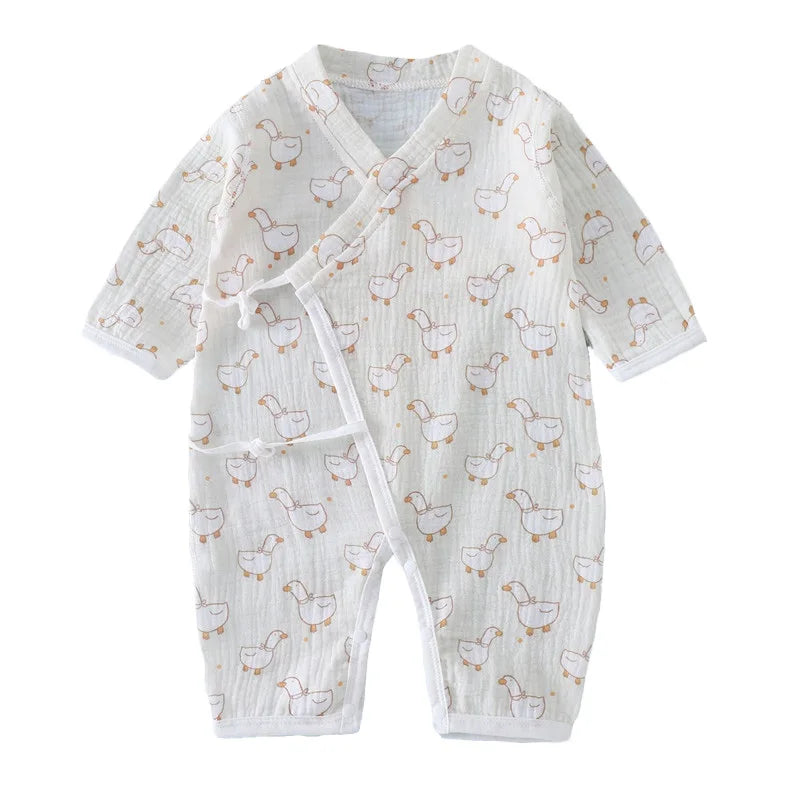 Baby Clothes Newborn Jumpsuit Girls Boys Muslin Cotton Long Sleeve Romper 0-24M