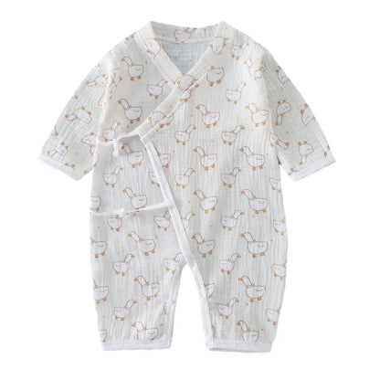 Baby Clothes Newborn Jumpsuit Girls Boys Muslin Cotton Long Sleeve Romper 0-24M