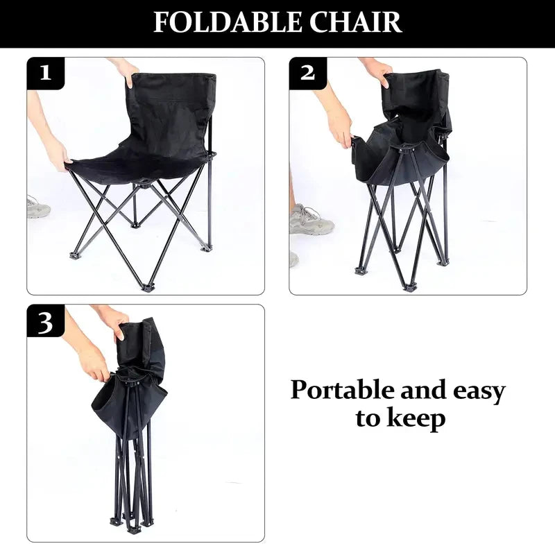 Outdoor Foldable Chair Camping Chair with Side Pocket Picnic Oxford Cloth Chairs Portable Beach Fishing Chairs Outdoor Chair