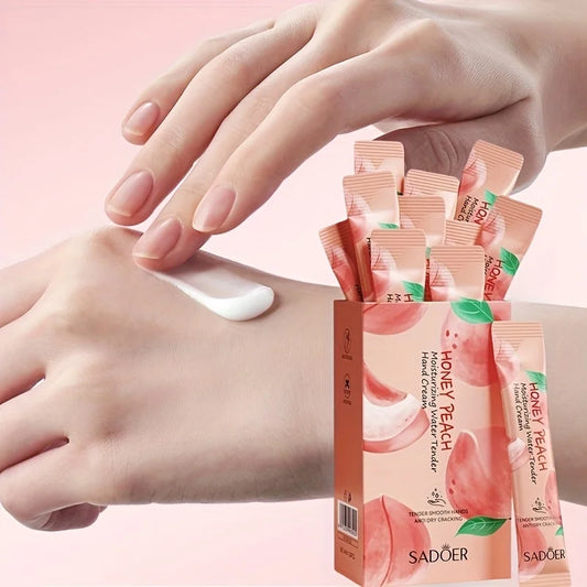 A Box of 20 Sticks, Honey Peach Moisturizing and Hydrating Hand Cream, Portable Moisturizing Stick, Suitable as a Souvenir and Gift