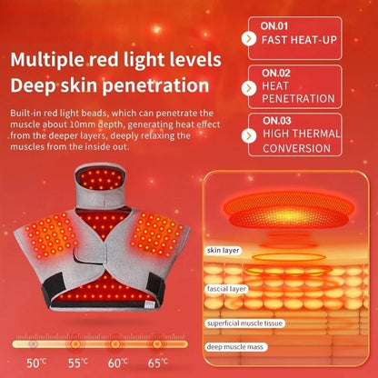 Red Light Heated Shawl Vest 3 Vibration Massage Neck Shoulder Back Body Warmer  Neck Back Muscle Relaxation