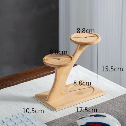 1pc Stable Bamboo Plant Stand Tree-Shaped Multi-Tier Flower Pot Holder Desktop Decor Flowerpot Tray Home Office