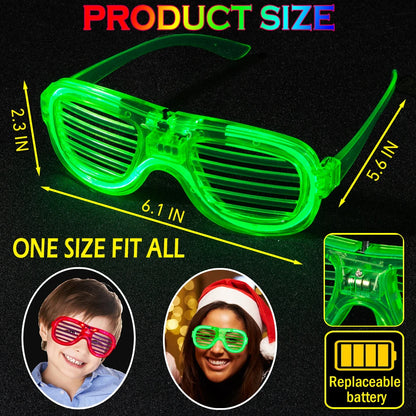5/10/15/20/30 Pcs Led Neon Party Glasses Light Up Sunglasses Glow in the Dark Glasses for Kids Adults Party Supplies