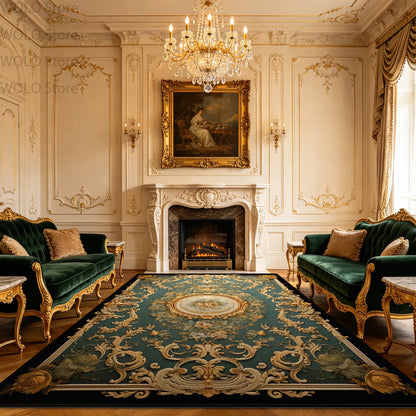 Large Area Baroque Style Carpet for Living Room Fluffy Non-slip Bedroom Decoration Rug Dining Room Office Sofa Area Soft Mats