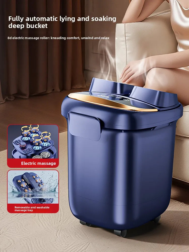 Heated foot bath tub with constant temperature, household electric massage foot bath basin, tall and deep.