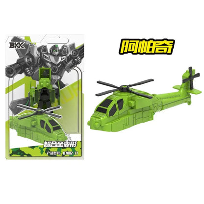 BKK Alloy Deformation Robot Train Engineering Vehicle Dinosaur Green Leather Train Toy