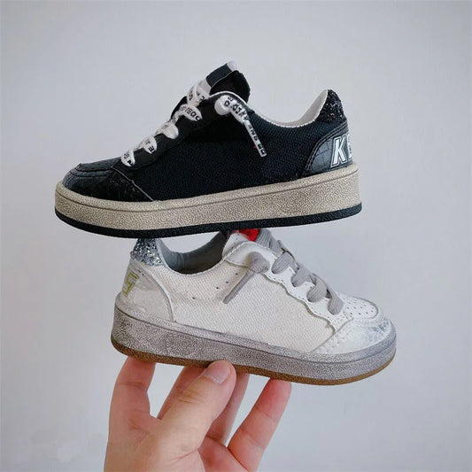 New Designer Boys Girls Star Sneakers Soft Sole Youth Sports Shoes Kids Sneakers Retro Small Dirty Shoes Casual Trainers